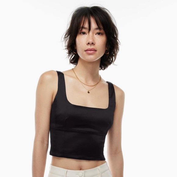 Aritzia Tops - Aritizia Wilfred faux leather Bustier Tank Top